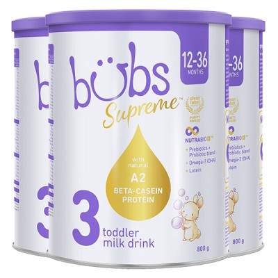 【澳洲直邮】贝儿BUBS A2 β-酪蛋白 婴幼儿宝宝3段牛奶粉 3罐